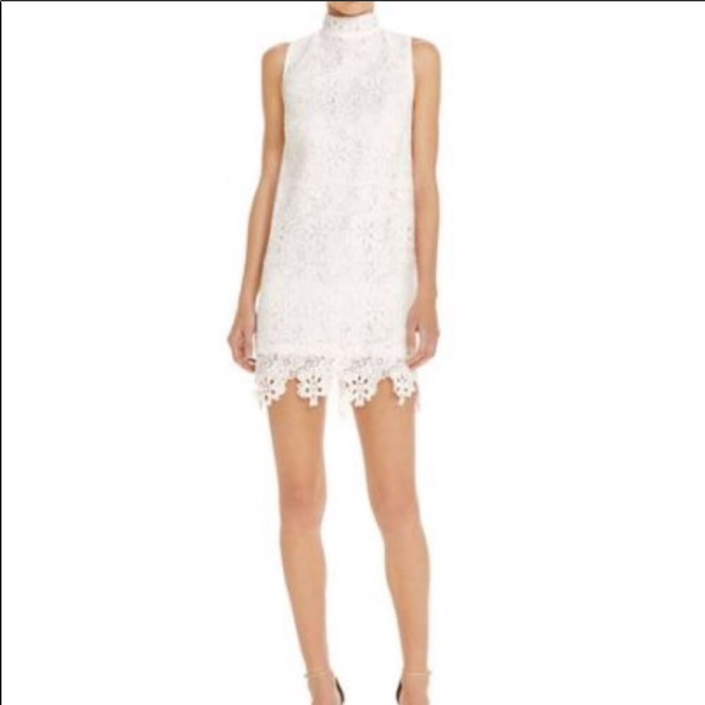 Lucy Paris- white mock neck dress